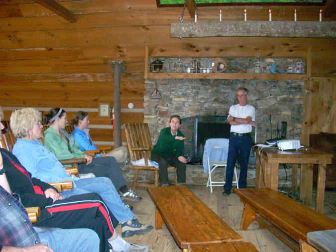 Learning about Salamanders with Alan Cameron and Lori Williams.